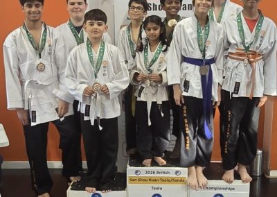 3 most experienced Little Dragons (U10) who beat all the U18 teams in the Synchronised Team Taolu category ! (perhaps Understandably the teens scored higher in all the other categories ) 5 of them pictured were also BCCMA National Light Sanda Champions in 2025 - 3 undefeated all year in multiple comps! #Sanshou #taoulu